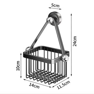 Giỏ đựng đồ nhà bếp treo MEGOCE, Giỏ đựng đồ nhà bếp bằng thép Carbon dung tích lớn, Tiết kiệm không gian Thiết kế lưới đa chức năng Giỏ đựng đồ treo tường Đồ ăn nhà bếp