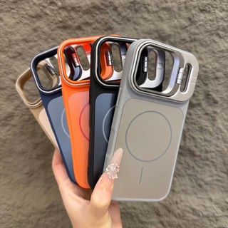 Giá đỡ khung ống kính từ tính mờ Vỏ điện thoại di động cho iPhone17 16 15 14 13 12 11 Pro Max Bảo vệ Camera chống sốc Vỏ cứng chống rơi