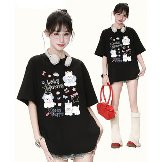 HIIXIIVI Mới Phong Cách Hàn Quốc Unisex Tee Thời Trang Hàng Sẵn Có Nữ / Nam Mùa Hè Áo Thun Tay Ngắn Quần Áo Ootd Cổ Tròn Top Lives M773