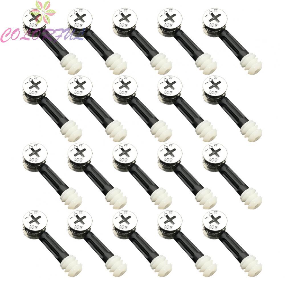【COLORFUL】Secure your jackets with 20pc Furniture Screw Eccentric Wheel Nut Connector Bolt