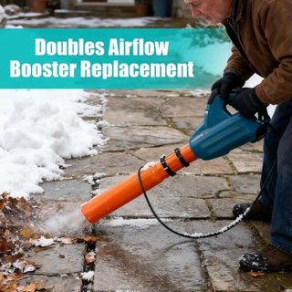 AUGUSTIN Airflow Booster, Dễ dàng gắn vòi phun tròn Máy thổi lá đính kèm, Bộ phận thay thế cầm tay Tất cả thời tiết Đôi luồng không khí Máy thổi lá tăng cường chăm sóc bãi cỏ