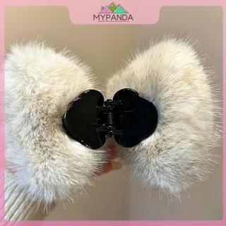 MYPANDA Quá Khổ Nơ Sang Trọng Vuốt Tóc Dành Cho Nữ Cô Gái Tóc Ngọt Ngào Trang Trí Móng Vuốt Tóc Kẹp Phụ Kiện Tóc Thời Trang Mềm Mại Và Ấm Áp.