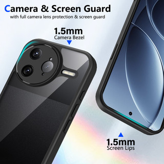 Dành Cho Redmi K80 Pro 5G Ốp điện thoại Cứng Trong Suốt Mặt Sau Aryclic Khung Silicon Mềm Chống Rơi Chống Sốc Mỏng Bao