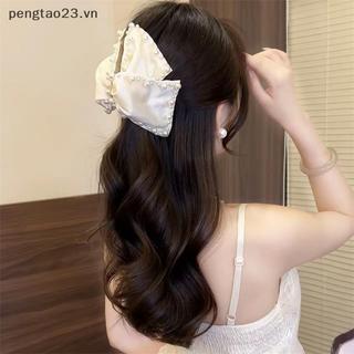 Kẹp tóc hình nơ ngọt ngào và đuôi ngựa, phù hợp với style vuốt tóc Hàn Quốc - Hàng có sẵn