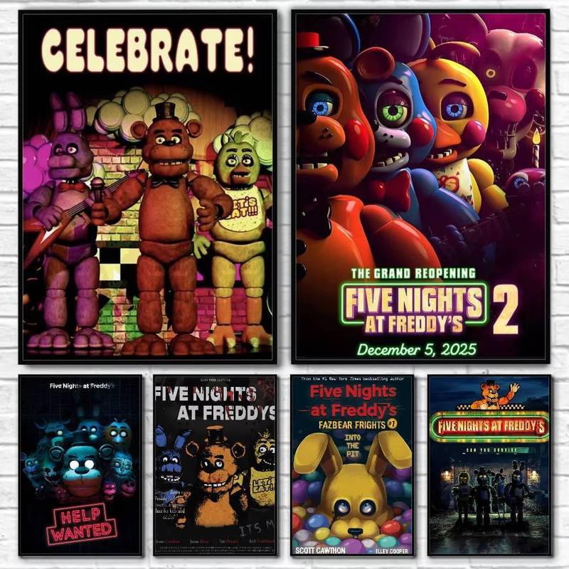 Fnaf Năm Đêm Tại Freddys Poster Treo Tường Nghệ Thuật Cổ Điển, Trang Trí Nhà Cửa, Quà Tặng