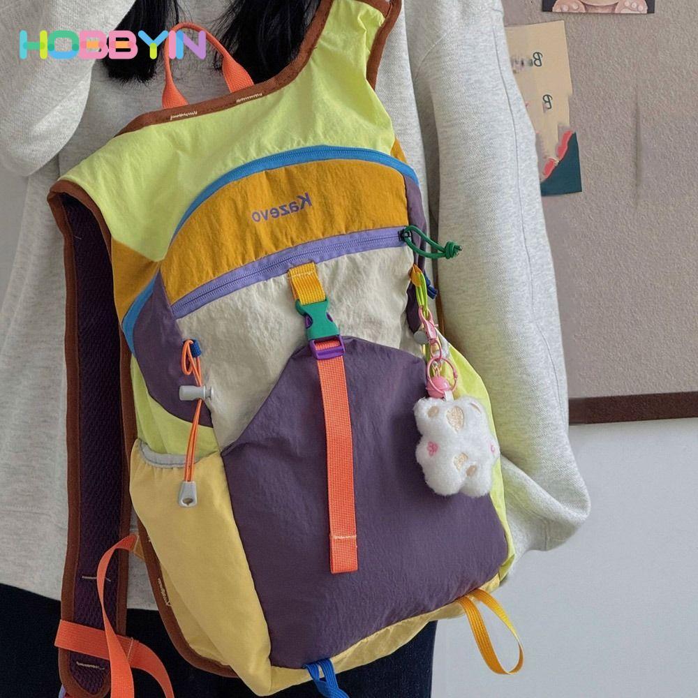 Túi leo núi ngoài trời HOBBYIN, Ba lô đi bộ đường dài thoáng khí dung tích lớn, Ba lô leo núi nhẹ chống nước bằng Nylon hàng ngày chạy bộ