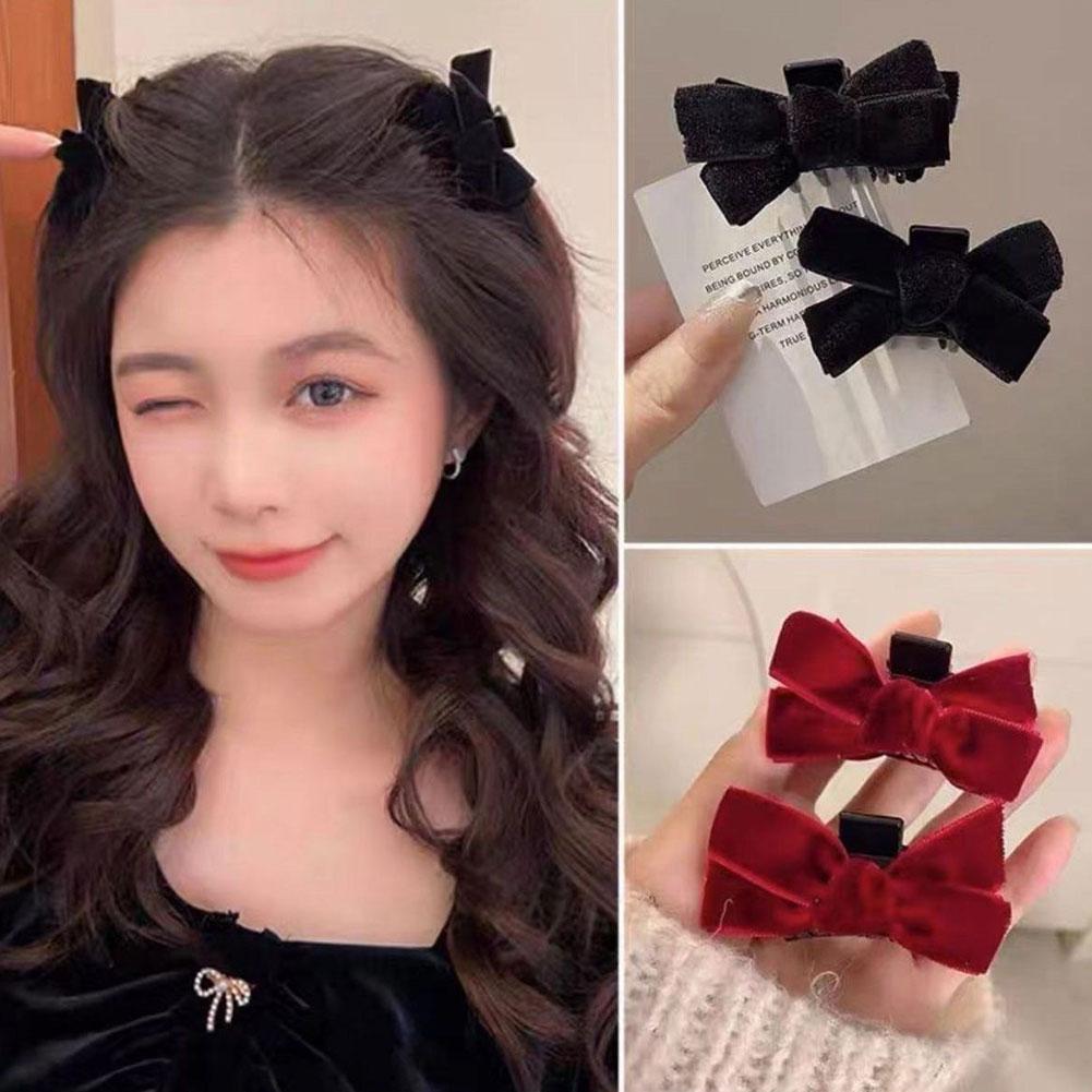 Kẹp Tóc Nhung Đen Cho Mùa Hè - Bộ 2 Chiếc