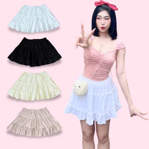 Chân Váy Nữ BABEE Dáng Ngắn Xòe Tầng Lưng Chun Có Lót Trong Chất Xốp Co Dãn Thoải Mái Xinh Xắn