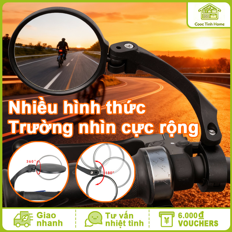 Gương Chiếu Hậu Xe Đạp Xoay 360° Cầu Lồi An Toàn – Gập Gọn Tiện Lợi, Phụ Kiện Xe Đạp Leo Núi & Xe Đạp Điện