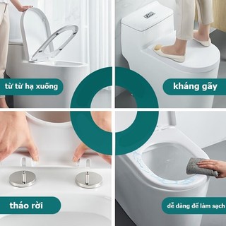 （COD） ⚡️COD⚡️Nắp Bồn Cầu-Bộ nắp bàn cầu đóng rơi êm thay cho nắp bồn cầu nhà vệ sinh bằng nhựa cao cấp