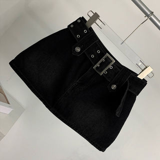 Váy nữ jeans cao eo dây đai ngắn chống lộ form ôm phong cách hot girl hè