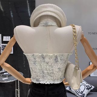 Áo Vest Không Tay Nữ Có Đính Kim Cương, Co Dãn, Dây Buộc - Thể Hiện Vóc Dáng Gợi Cảm