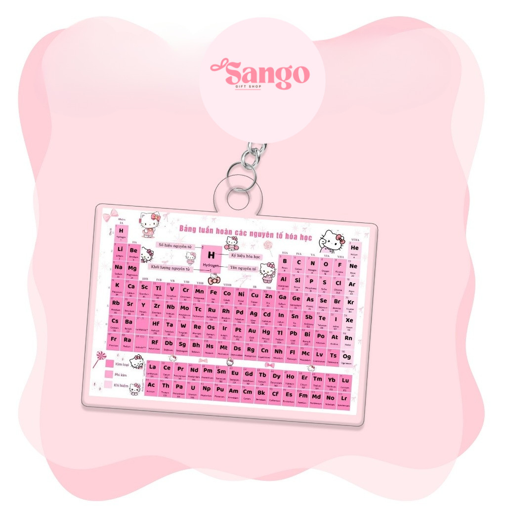 Móc khóa  Bảng tuần hoàn nguyên tố HÓA HỌC , chống nước, tiện lợi in hình cute - Sango