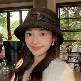 ☘️ mũ chóp cao kiểu Pháp dành cho nữ ☘️ Mũ thu đông cao cấp Mũ nỉ len lưới phong cách retro nữ, phù hợp thu đông