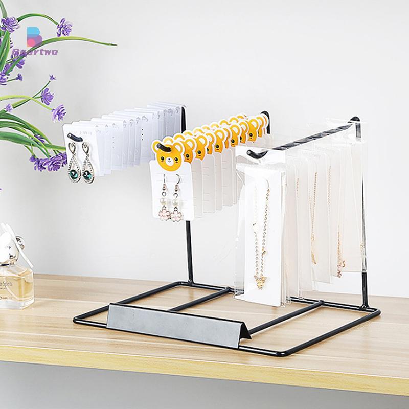 < beartwo > Giá đỡ sắt Giá trưng bày trang sức Máy tính để bàn gia đình Trang trí Bông tai Vòng cổ Lưu trữ Dây Headrope Giá sắp xếp Đẹp