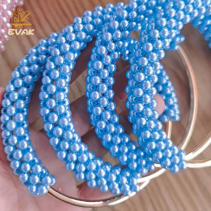Alittlesetrtu 1 Túi Tròn Ngọc Trai Tinh Tế Tay Cầm Vòng Kim Loại Hạt Nhiều Màu Sắc Cho Nữ Túi Xách Khung Ví DIY Handmade Phụ Kiện VN