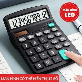 Máy Tính Bỏ Túi mini Cầm Tay , mẫu mã đẹp, chức năng 12 số, sử dụng năng lượng kép, tiện dụng cho công việc văn phòng