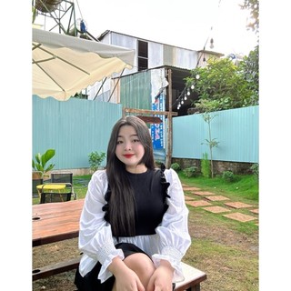 SET Áo Quần Bigsize Nữ Áo Kiểu Babydoll Tay Dài Kèm Quần Đùi Lưng Chun Dễ Thương SM40+Q500
