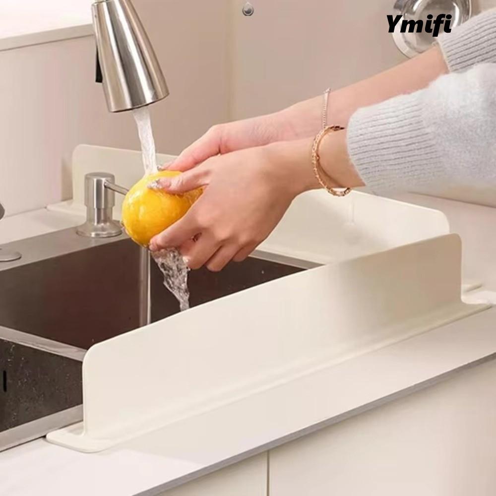 YMIFI 1 / 2 Tấm vách ngăn nước, Đồ dùng nhà bếp chống dầu Bồn rửa vách ngăn Splash Guard, Silicon đa chức năng có cốc hút Bể bơi Thanh vách ngăn nước Sản phẩm gia dụng
