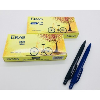 [ERASVN] Combo 10 Bút Bi Tam Giác Thân Nhung Ngòi 0.7mm Eras E176 (Xanh/Đen)