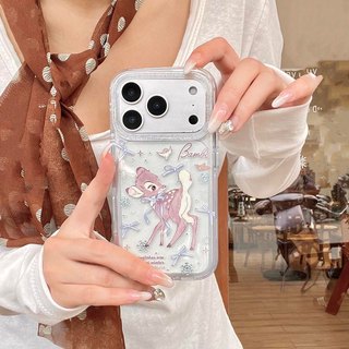 Ốp lưng cứng Tương thích với iPhone 13 14 14Pro 14ProMax 15 15Pro 15ProMax 16 16Pro 16ProMax 17 17Pro 17ProMax Bambi Little Deer Pattern Case