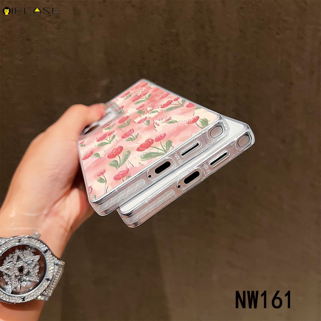 Dành Cho Samsung Galaxy S25 S24 S23 S22 S21 S20 S10 Plus Note 20 Ultra FE 9 S25 + S24 + S23 + Ốp Điện Thoại Sơn Hoa Tulip Màu Hồng Xanh Chống Sốc Vỏ