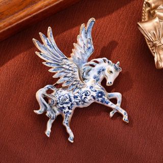 NCE Huy hiệu cung hoàng đạo động vật, trâm cài tóc hình Pegasus retro với màu đỏ/xanh/hồng - quà tặng độc đáo
