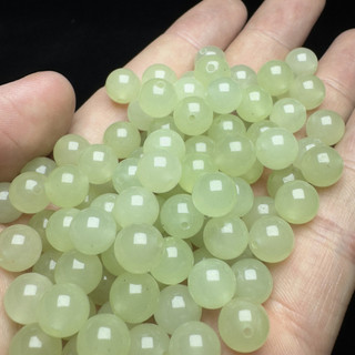 Hetian Ngọc Vàng Miệng Màu Tròn - Nguyên Liệu Tự Làm Vòng Tay