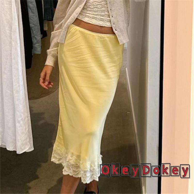 Đầm midi satin thanh lịch cho nữ, màu trơn, ôm vừa vặn với viền ren sang trọng