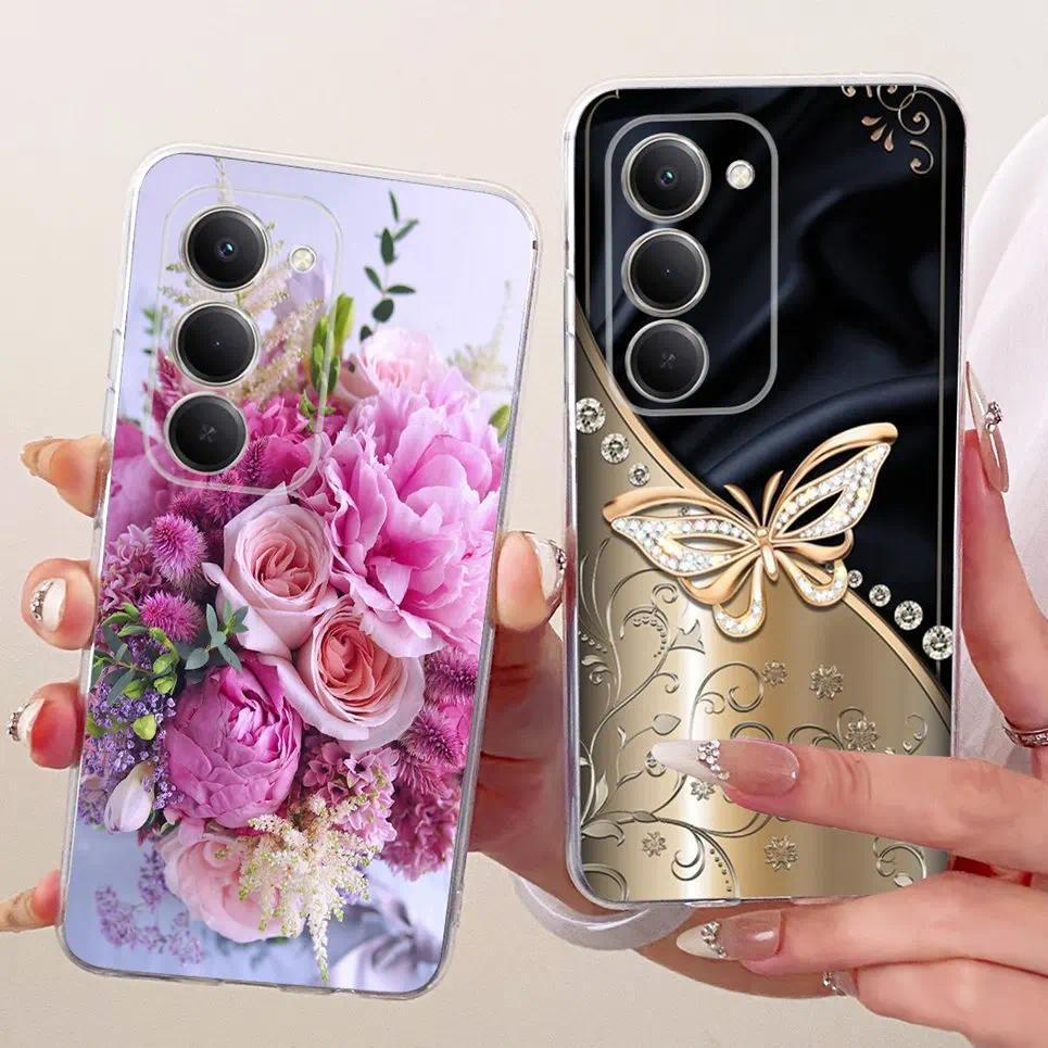 Dành Cho Xiaomi Redmi 15 4G 5G Ốp Lưng Điện Thoại Tếch Mềm TPU Vỏ Hoa Bướm Thời Trang Mới Trên Redmi 15C Toàn Cầu Châu Âu
