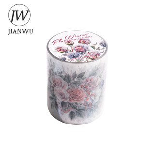 JIANWU 50mm * 200cm Mùa Đông Hoa Dòng Vintage Bông Tuyết Phong Cảnh Chất Liệu Cắt Băng PET Tạp Chí Sáng Tạo Văn Phòng Phẩm