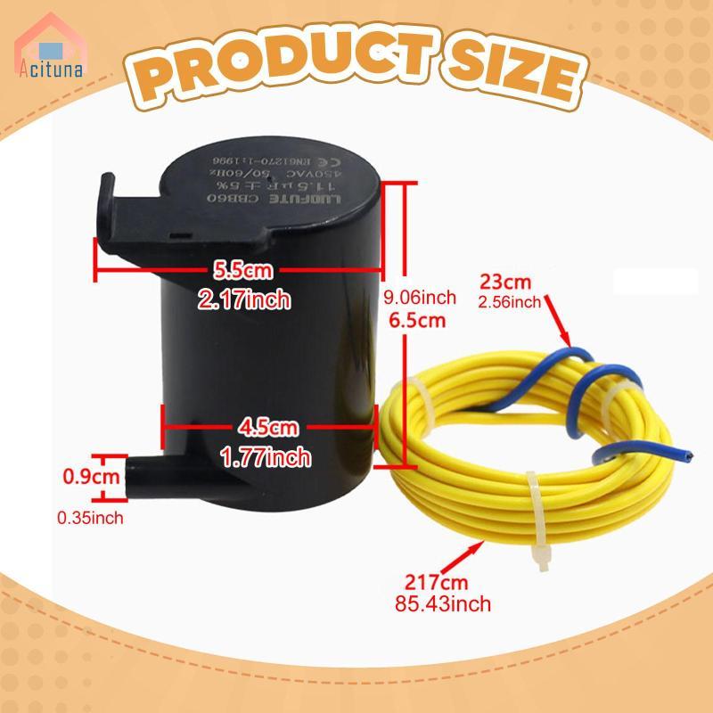 Acutuna Bắt Đầu Tụ Điện Động Cơ 11.5uf 450V Chạy Tụ Điện Dễ Dàng Lắp Đặt Động Cơ Chạy Tụ Cbb60 Cho Máy Bơm Nước Accs