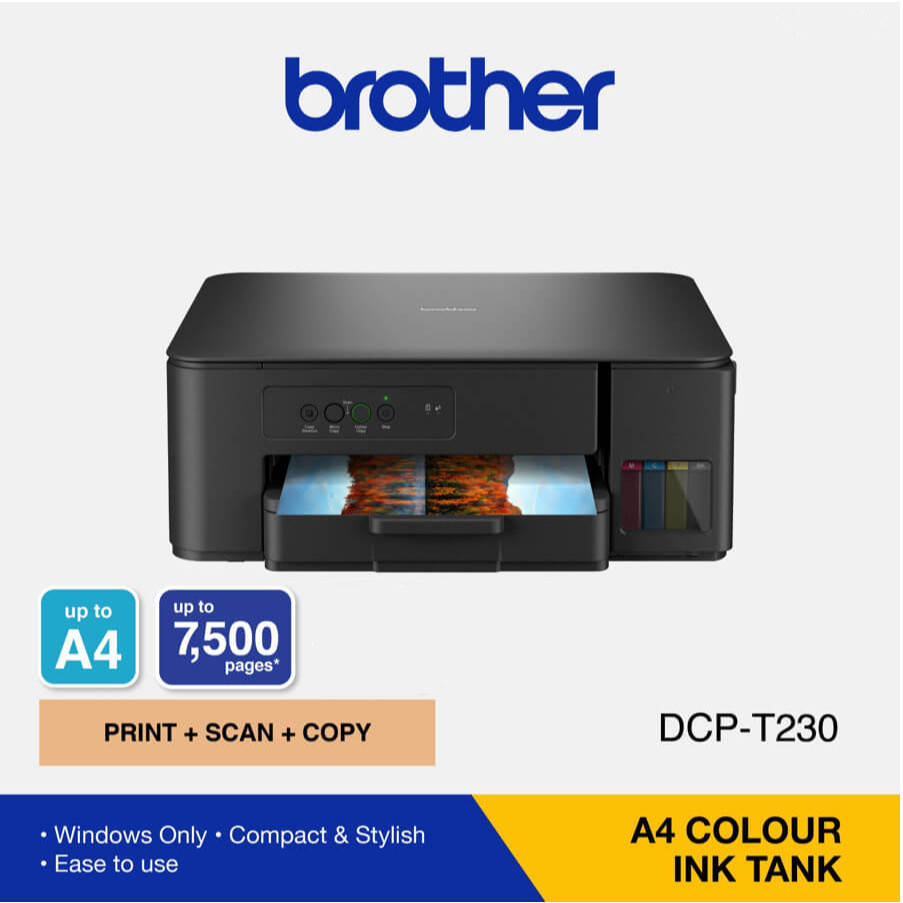 Máy in phun màu đa chức năng Brother DCP-T230 (in/copy/scan) -Bảo hành 24 tháng