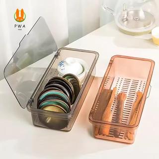 Hộp Bảo Quản PP Dày Có Thoát Nước - Dụng Cụ Sắp Xếp Đa Năng Cho Nhà Bếp Phòng Tắm Trang Điểm Chống Bụi 3 Kích Cỡ