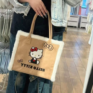 GC2 Túi đeo vai nữ HelloKitty dễ thương Thiết kế đa năng Thời trang Túi Tote đi lại CG2