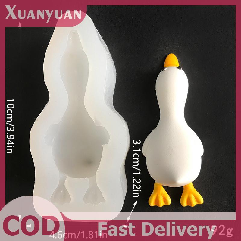 XUAN 3D Khuôn Silicon Hình Vịt Dễ Thương DIY Nến Thơm Thạch Cao Xà Phòng Nhựa Khuôn Handmade Nướng Bánh Sô Cô La Khuôn Trang Trí Nhà Quà Tặng VN