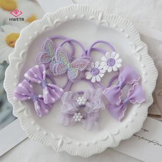 HWETR 10 Cái / lốc Dễ Thương Trẻ Em Trang Trí Tóc Hợp Thời Trang Handmade Co Giãn Dây Buộc Tóc Đáng Yêu Mũ Kẹp Tóc Phụ Kiện Cho Bé Gái Mới