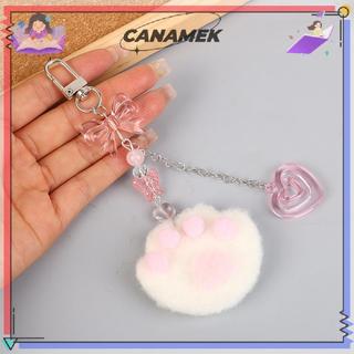 CANAMEK Y2K Dễ Thương Màu Hồng Sang Trọng Móng Vuốt Móc Khóa Trái Tim Tình Yêu Móc Khóa Ngọt Ngào Nữ Tính Chìa Khóa Cho Bé Gái Túi Mặt Dây Chuyền Tai Nghe Ốp Lưng Charm CSF