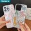 Ibumpers Ốp Điện Thoại Da Báo Màu Hồng Thời Trang Cho iPhone 16 15 14 13 12 11 ProMax X XS XR XsMax Vỏ Thời Trang Họa Tiết Lông Vũ Cứng Chống Sốc