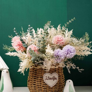Hoa Giả Bồ Công Anh Bó Lụa Cao Cấp Decor Nhà Cửa Phong Cách Bắc Âu Vintage Cỏ Lau Lá Khuynh Diệp Trang Trí Phòng Khách Tiệc Cưới Chụp Ảnh Cắm Bình Phụ Kiện Nhựa Nhân Tạo Đẹp Sang Trọng Hiện Đại Quán Cafe