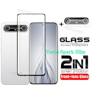 Tecno Spark Slim 2in1 Bảo vệ màn hình + Bảo vệ ống kính Full Cover Kính cường lực Bảo vệ màng có Camera Bảo vệ Flim