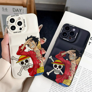 Ốp điện thoại nhân vật Anime Luffy cho iPhone 17 / 17Air / 16E / 15 Plus / 14 / 13 / 12 / 11 / Pro Max. Chống sốc rơi. Hộp đựng túi khí kiểu áo khoác silicon lỏng che phủ toàn diện