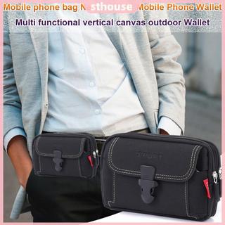 Túi Đeo Hông Đựng Điện Thoại Bằng Vải Canvas Có Khóa Kéo Phong Cách Thể Thao Thời Trang Cho Nam