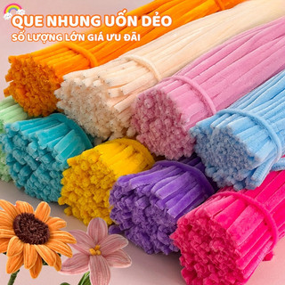 Kẽm Nhung Mix Nhiều Màu Loại 1 – Set 100 Sợi Kẽm Nhung Dài 30cm Làm Hoa Trang Trí Handmade