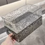 Khay nhựa trong suốt đựng đồ đa năng xếp chồng hoạ tiết gợn sóng 26.2x15.4x7cm