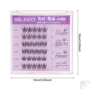 Cụm mi dán sẵn 10-12mm Cụm mi màu đen có thể tái sử dụng để làm việc, sinh nhật, tiệc và du lịch