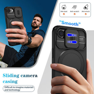 Dành Cho iphone 16E / 17E Ốp điện thoại Có Trượt Camera Nắp Từ Tính Chân Đế Chống Sốc Mỏng Vỏ