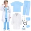 GC1 Trẻ Em Cosplay Bác Sĩ Và Y Tá Trang Phục Phòng Thí Nghiệm Khoa Học Áo Khoác Phẫu Thuật Trang Phục Hiệu Suất GC1