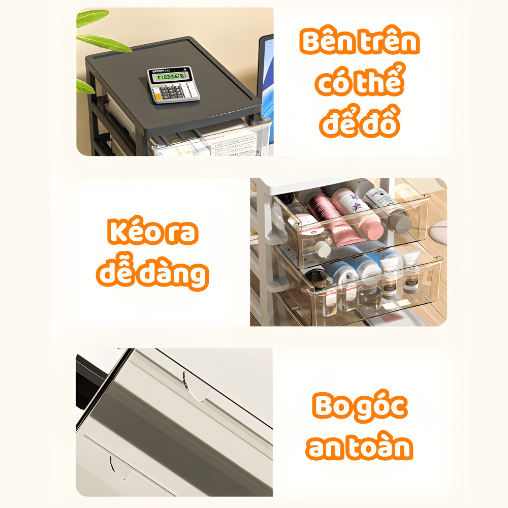 Combo 4 Hộp Đựng Đồ Đa Năng DINO Để Bàn, Có Thể Xếp Chồng, Tủ Nhựa Ngăn Kéo Đựng Tài Liệu, Mỹ Phẩm