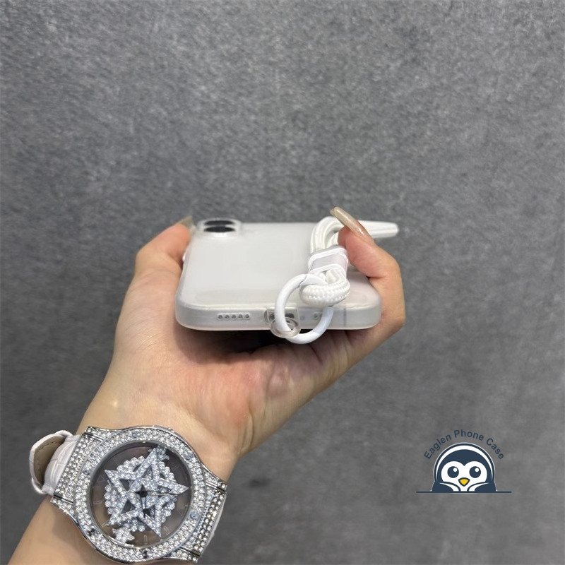 Ốp Điện Thoại Tản Siêu Mỏng Cho iPhone 17 Air 16E 16 15 14 13 12 11 Pro Max Plus Mini XR XS Max X 8 7 6 + Vỏ Màu Trắng Mờ Đơn Giản Mềm Chống Sốc Có Dây Buộc